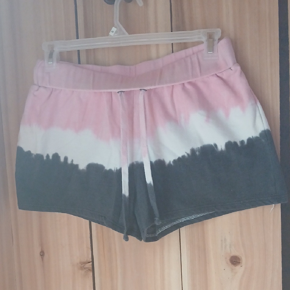 No Boundaries Pink and Black Tie-Dye Athletic Shorts